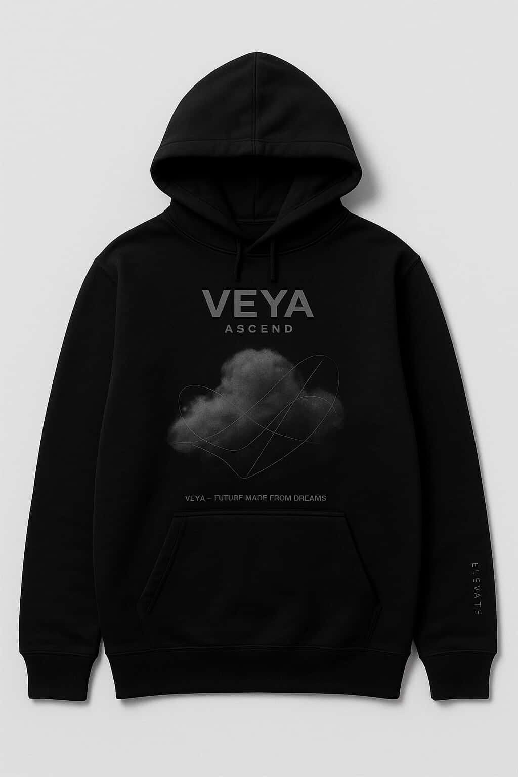 VEYA “Ascend” Hoodie – Black Monochrome